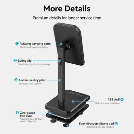 SOPORTE SMARTPHONE/TABLETS NEGRO 4"-12.9" VENTION SOPORTE SMARTPHONE/TABLETS NEGRO 4"-12.9" VENTION